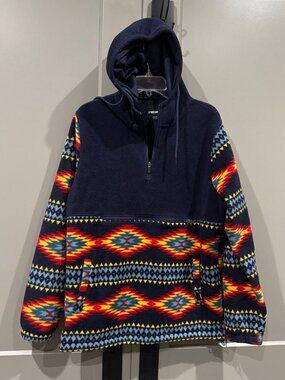 RSQ Aztec Fleece Hoodie Size Medium Mens